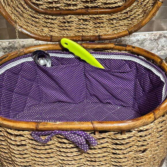 Woven Basket with Purple Lining & accent - Picture 11 of 16